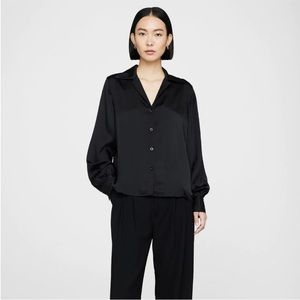 Anine Bing Mylah Shirt in Black Silk S